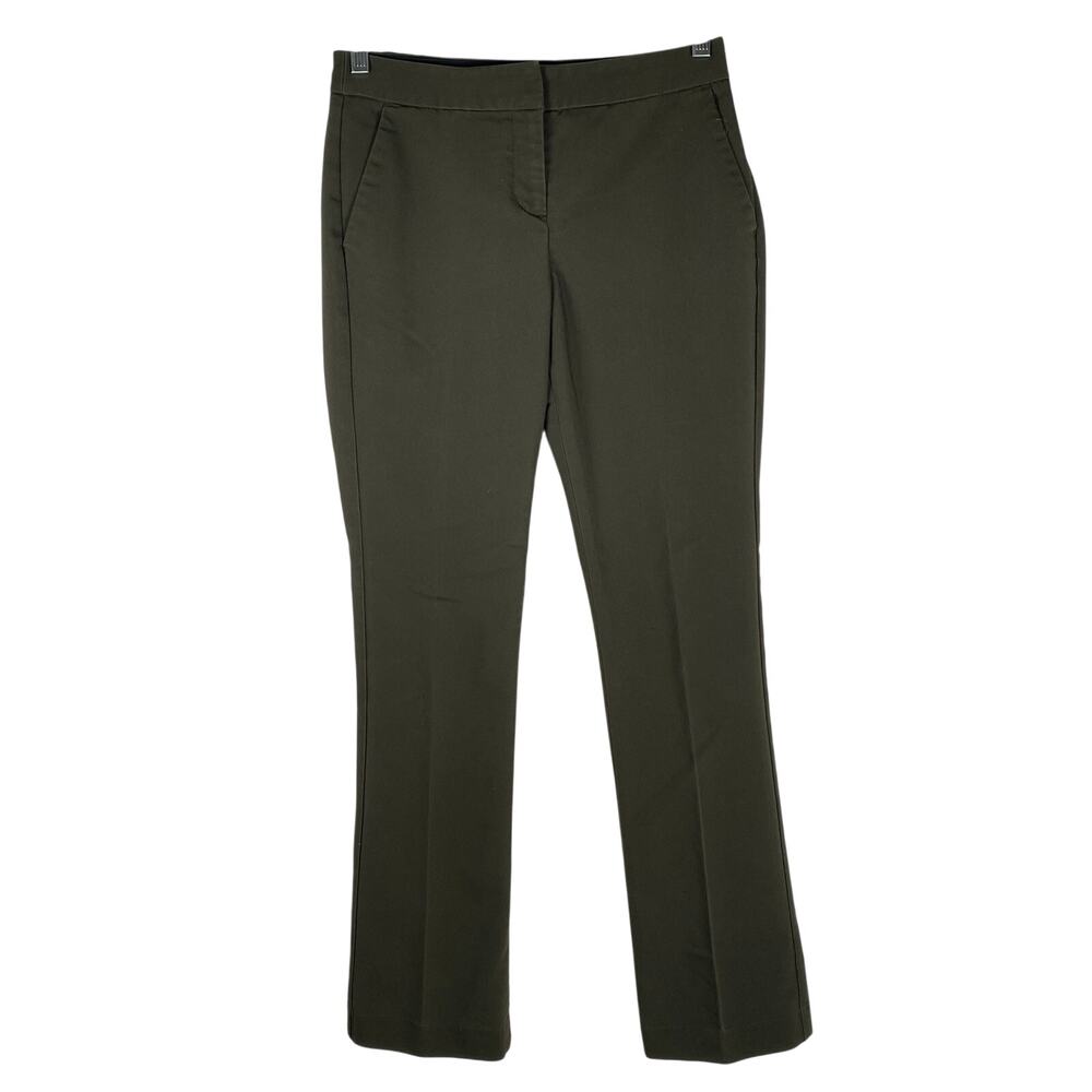 Express Columnist Bootcut Dress Pants Women 2R Olive Green Tailored Minimalist